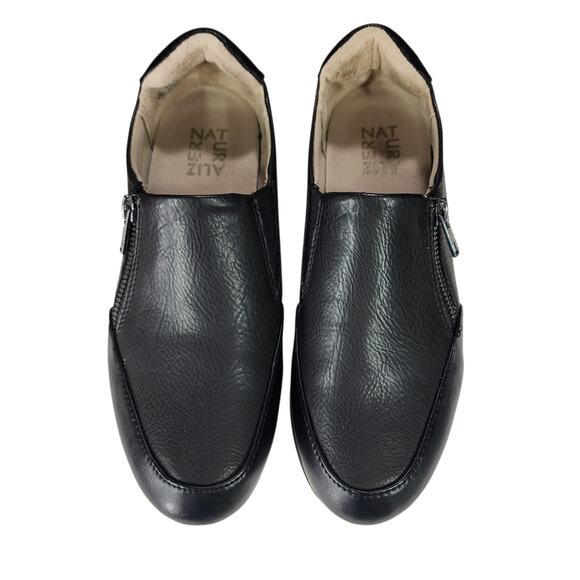 Naturalizer Sneakers sz 7.5M Women Finny Walking‎ Shoes Black White Zipper Wedge - Picture 8 of 12